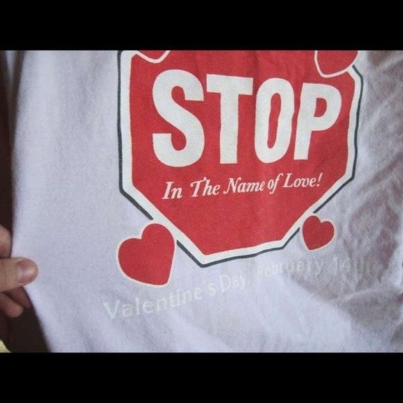 Cupid's Helpers STOP In The Name Of Love Kroger Floral Small Long Sleeve Shirt - Picture 9 of 15